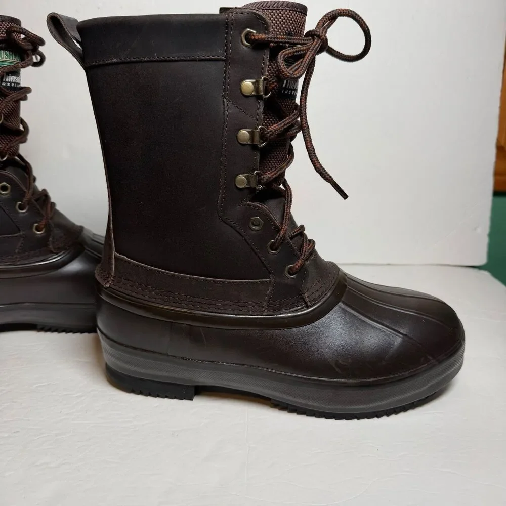 Bushmaster 8905 Mens 9 Brown Leather Rubber Hunting Boots Thinsulate B200